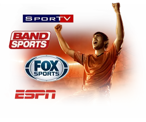 Transmissão de futebol ao vivo na TV mostrando Brasileirão e Champions League em HD